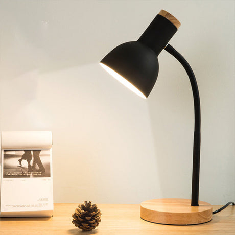 Flexible Gooseneck Metal Reading Lamp Nordic Style Single Night Table Light with Bell Shade