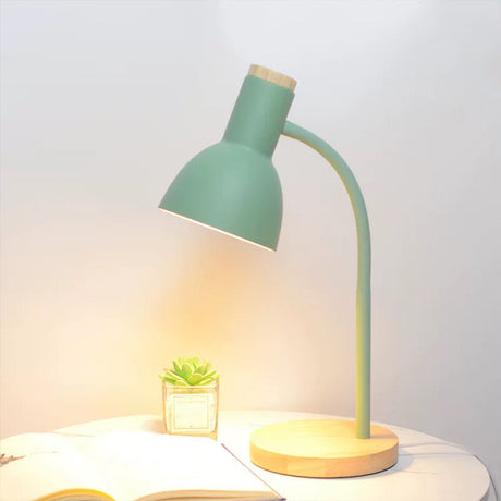 Flexible Gooseneck Metal Reading Lamp Nordic Style Single Night Table Light with Bell Shade