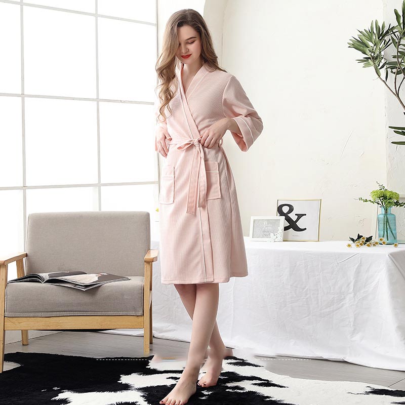 3/4 Sleeve Waffle Weave Pajama Bathrobe