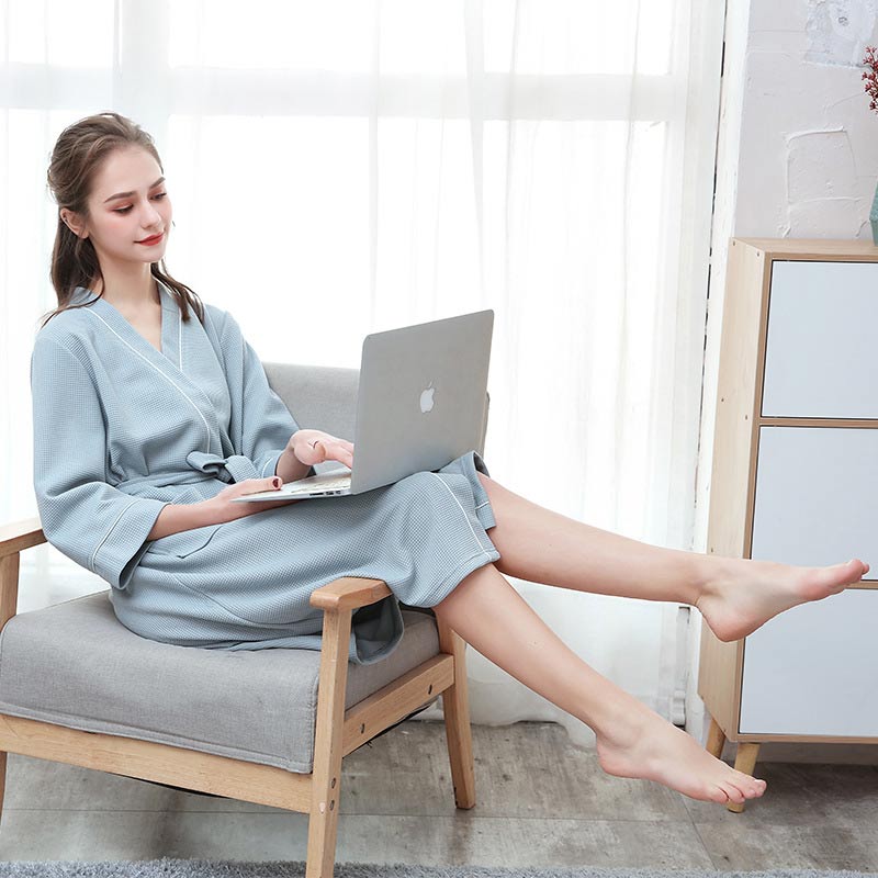3/4 Sleeve Waffle Weave Pajama Bathrobe