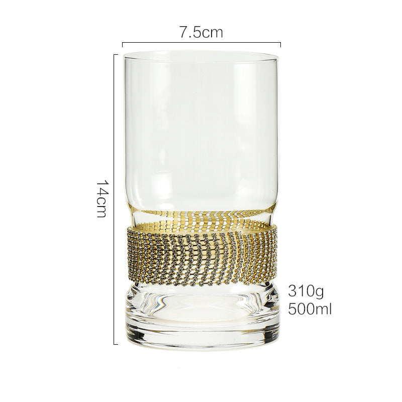 Nordic light luxury wind diamond crystal glass high-value drinking water cup whisky glass juice cup