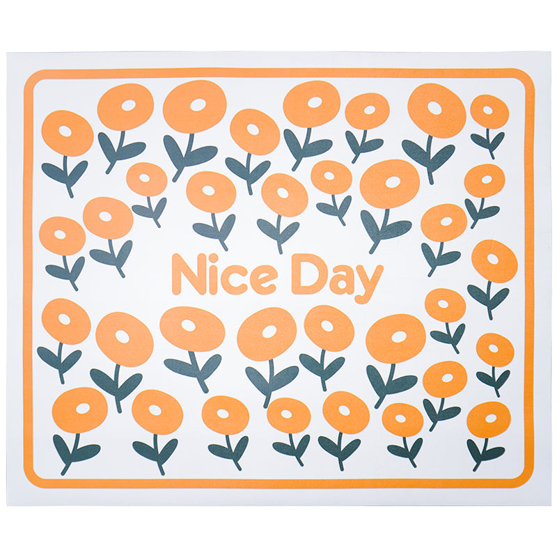 Yellow Flower and White Ground Kitchen Mat