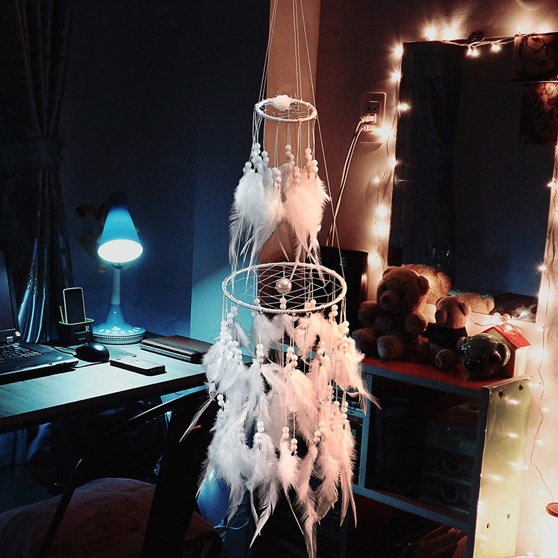 White Double-Deck Dream Catcher