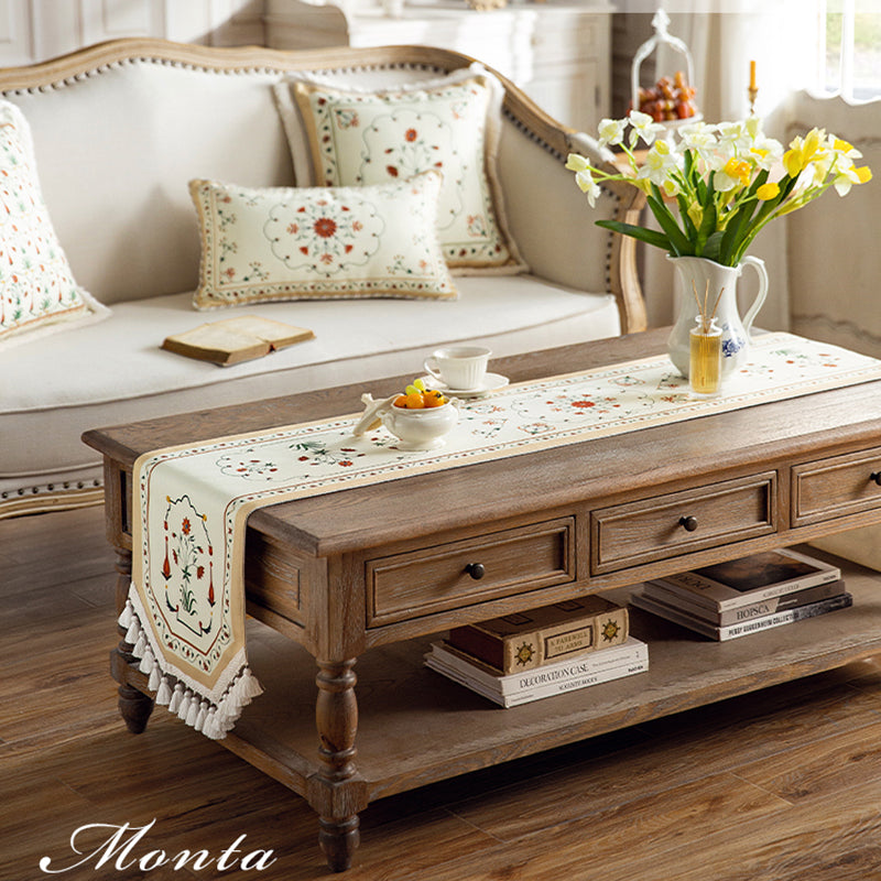 Monta table flag retro pastoral style ins tablecloth American Chinese long strip decorative cloth coffee table TV cabinet tablecloth