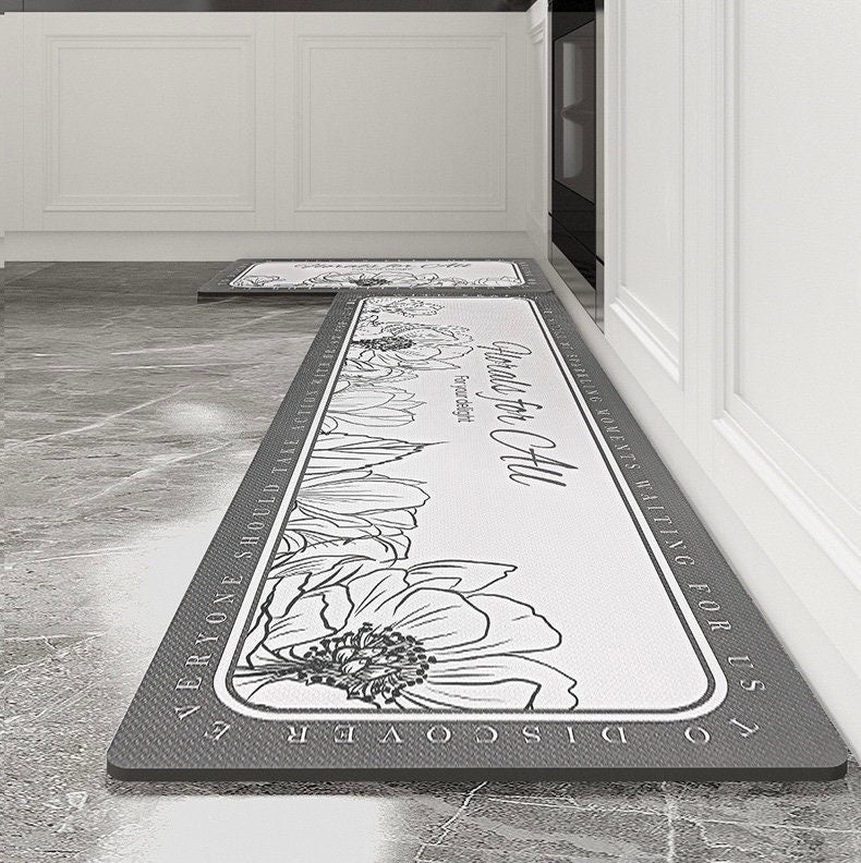 Frame Botanic Leaves Kitchen Floor Mat
