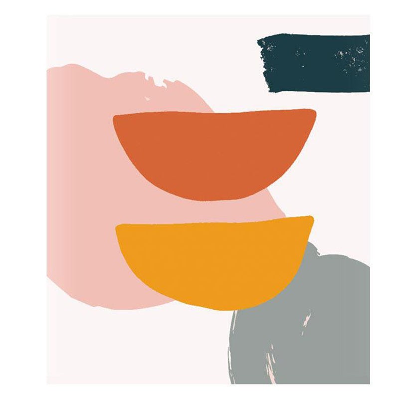 Abstract Pink&Orange Blocks Shower Curtains