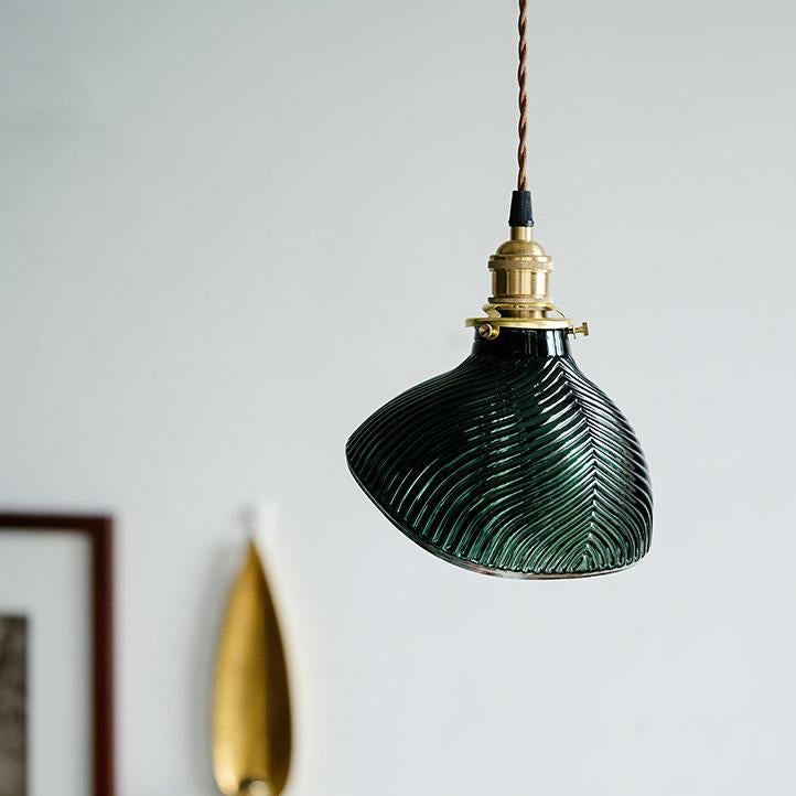 Emerald Fluted Glass Pendant Light