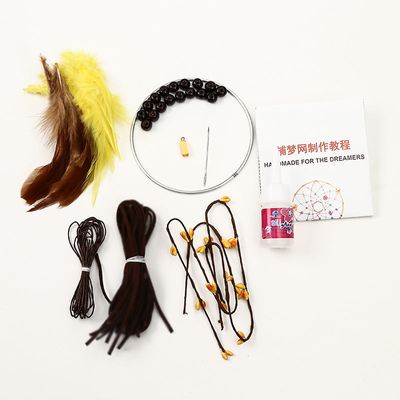 Cute Yellow Feather Dream Catcher