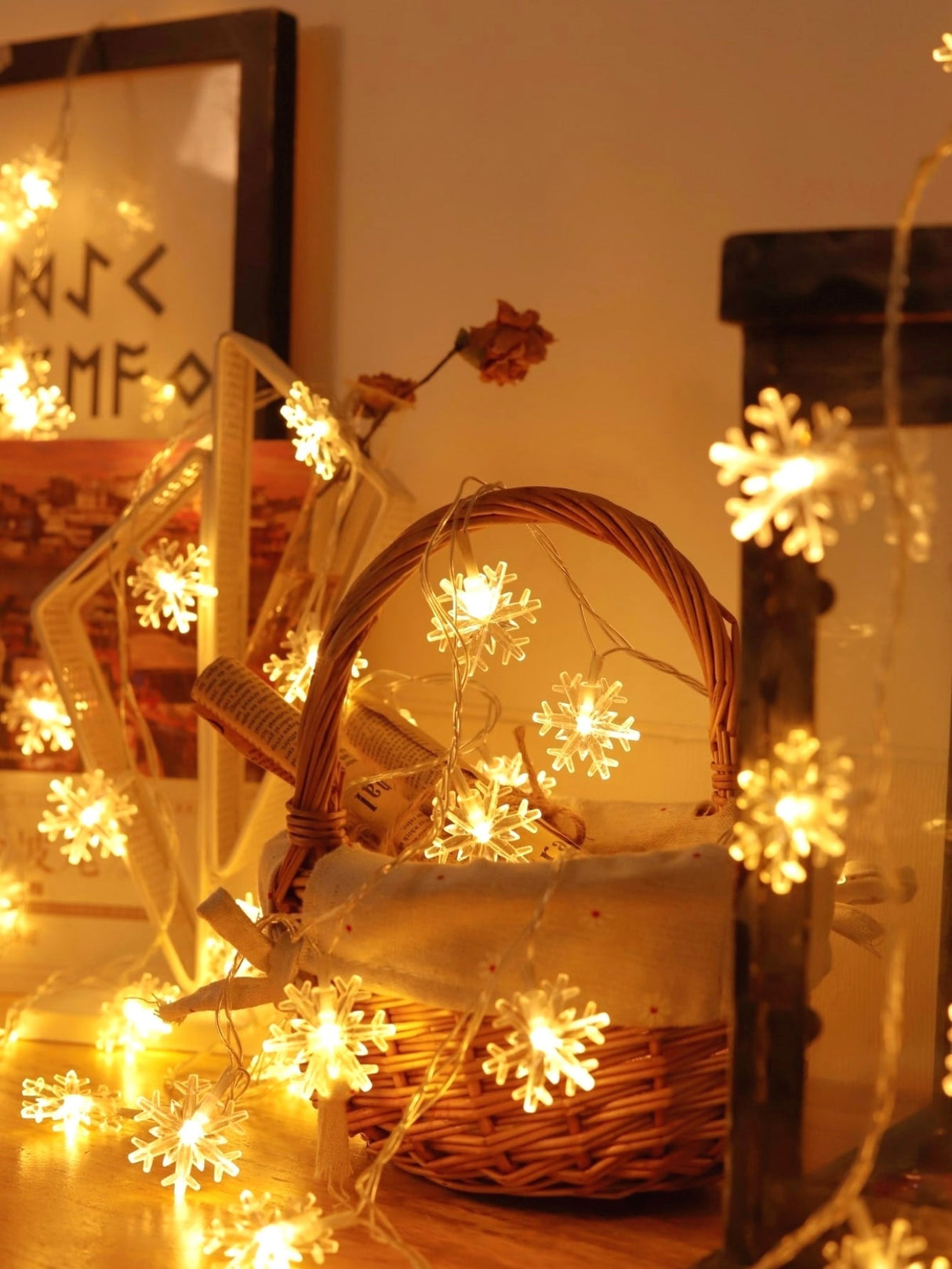 Christmas String Light with 20pcs Snowflake Shaped Bulb 1pc - Novelty Lighting