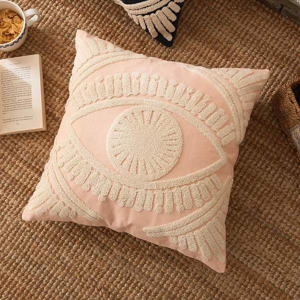 Embroidery Eye Cushion Cover