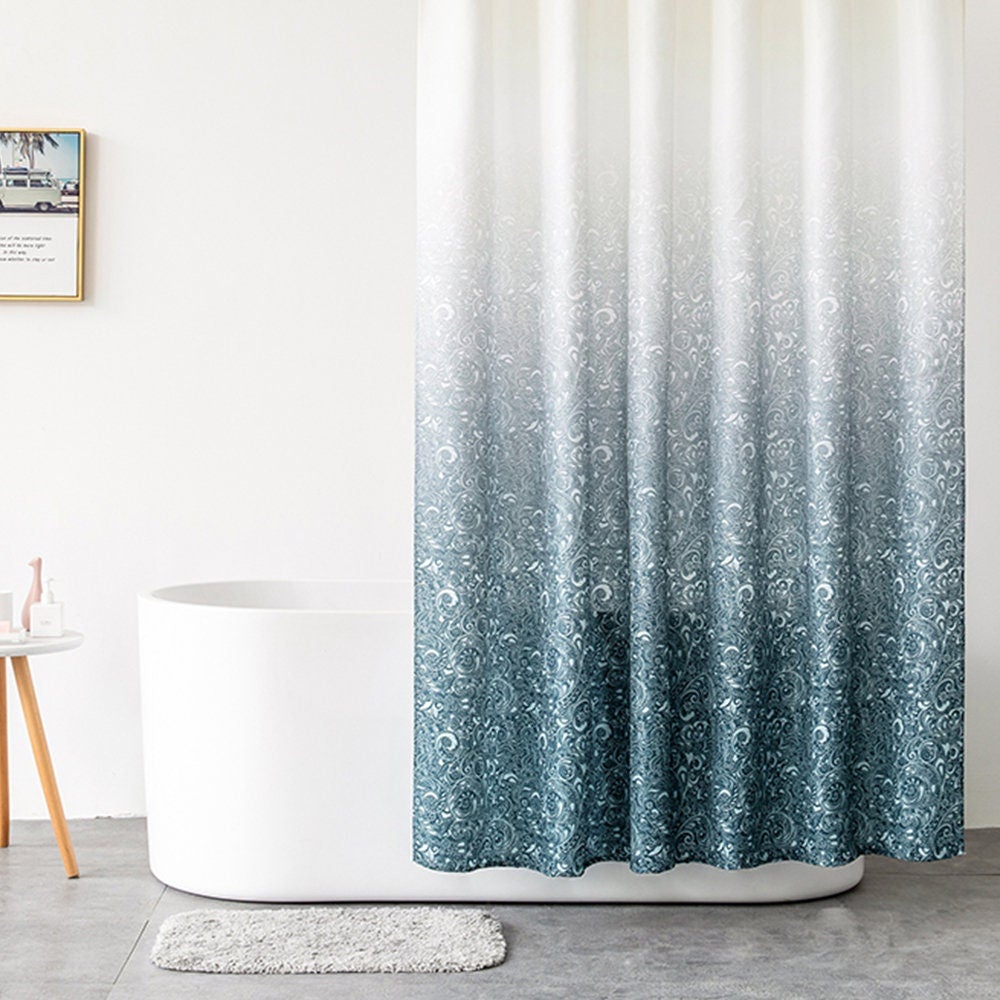 Gradient Purple Floral Shower Curtain