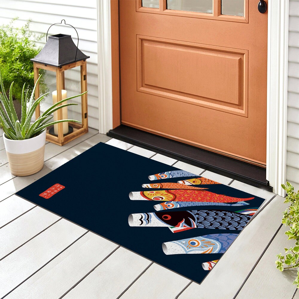 Japanese Koi Fish Flag PVC Entrance Mat
