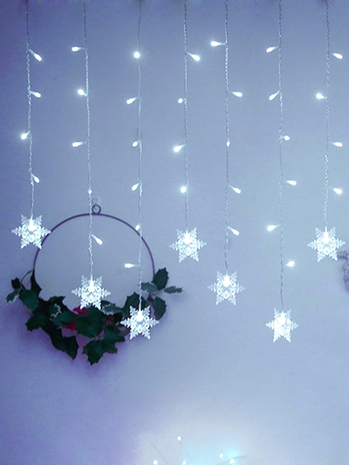 Christmas Snowflake Curtain String Light 2pcs - Lighting & Lamp