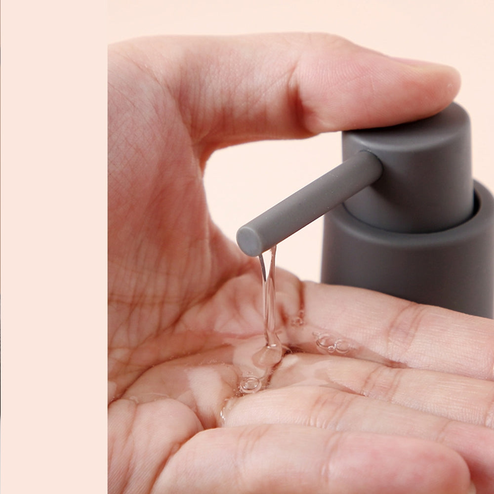 Ceramic Soap Dispenser, Liquid Bathroom Bottle, Simple Design, Refillable Reusable Lotion Pump for Bathroom Kitchen
