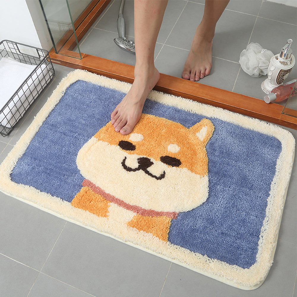 Feblilac Cartoon Akita Dog Mat, Animal Bathroom Rug, Soft Plush Water-Absorbent Multiple Sized Cat Anti Slip Toilet Mat, Soft Thick Bathroom Carpet, Art Bathroom Mats, Best Bath Rugs, Hot Shower Mat Non Slip, Toilet Rug for Bath