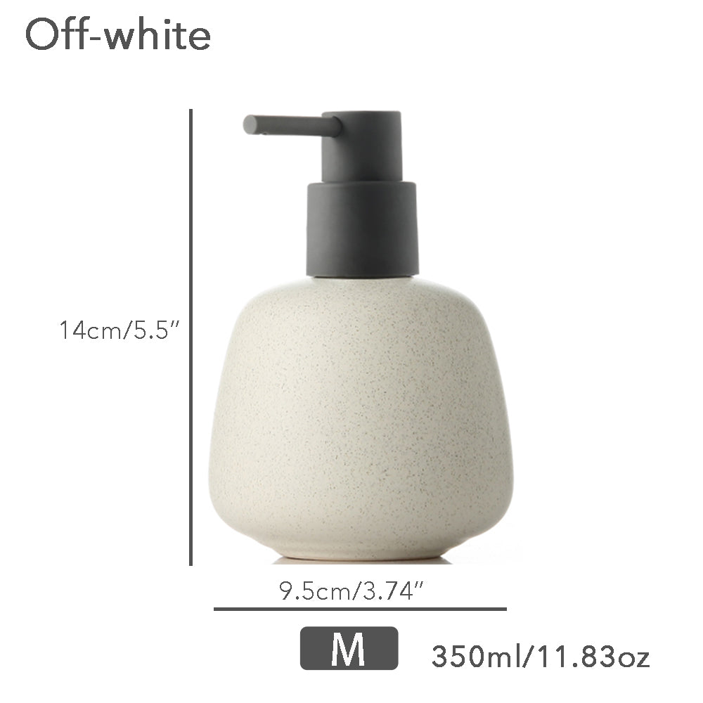 Ceramic Soap Dispenser, Liquid Bathroom Bottle, Simple Design, Refillable Reusable Lotion Pump for Bathroom Kitchen, 350ml/11.83oz