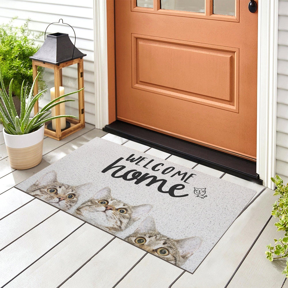 Cute Cat Welcome Home PVC Entrance Mat