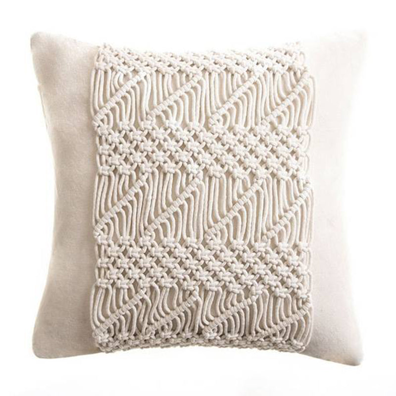 Macrame Tassels Throw Pillow Cover, Simple Style