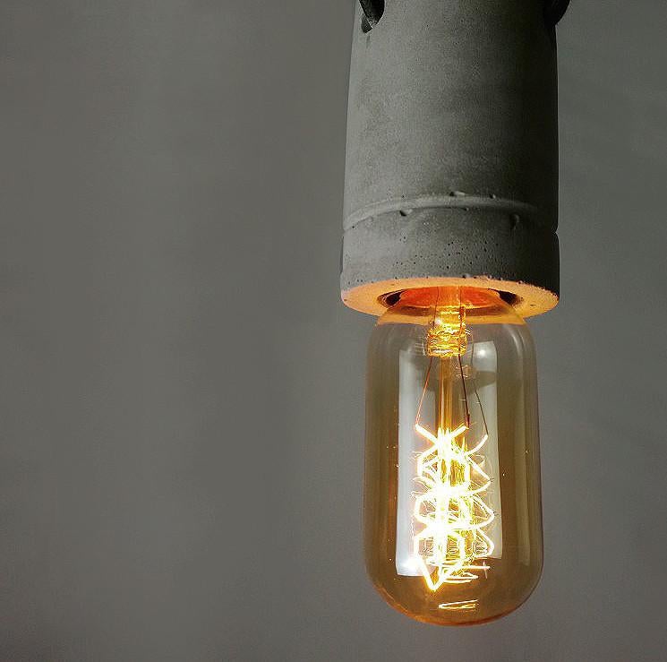 Concrete Bare Bulb Light Fitting Pendant Light