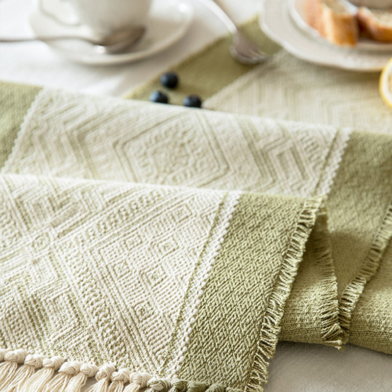 Kamei coffee table table flag European new Chinese high-end Nordic American light luxury tablecloth TV cabinet shoe cabinet cloth cover towel High-grade textured jacquard fabric with delicate dark grain fringe fringe