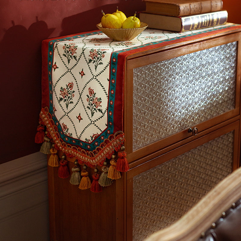 Flowers American table flag light luxury tablecloth Nordic Chinese coffee table TV cabinet wine cabinet dresser long strip cover towel