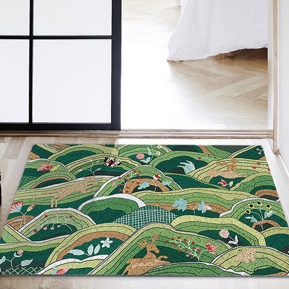 Green Filed and Animal PVC Entrance Mat
