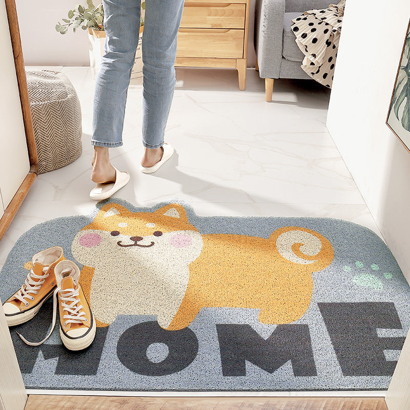 Feblilac Cute Shiba Inu PVC Coil Door Mat