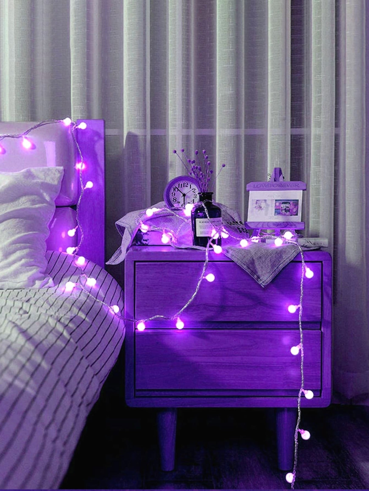 7 Color String Light with 40pcs Ball Shaped Bulb 1pc - Novelty Lighting