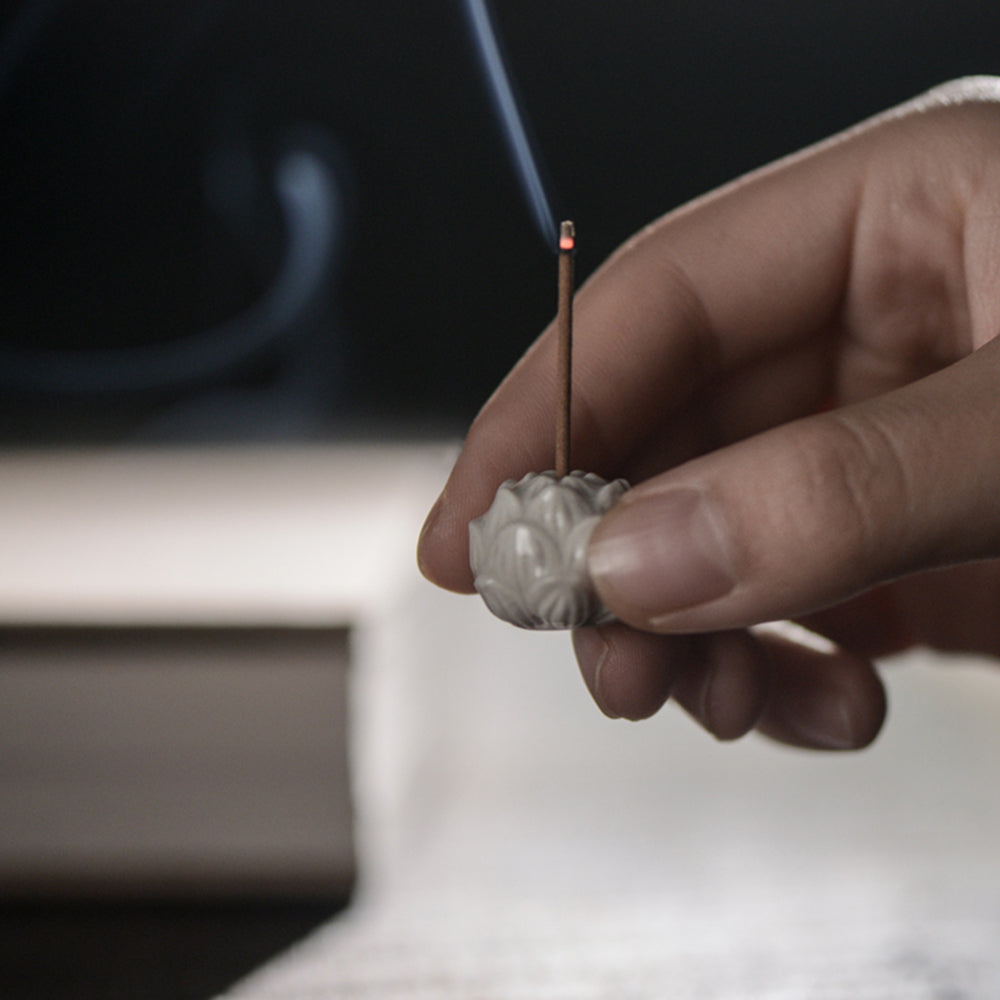 Ceramic Incense Burner, Art Lotus Design, Aromatherapy, Yoga Incense Burner, Small Incense seat