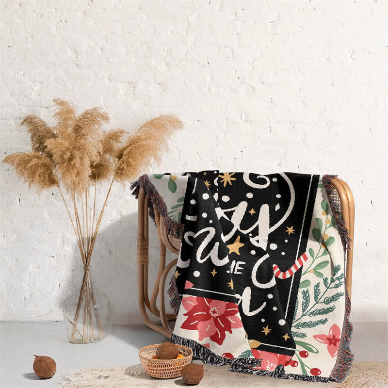 "Joy To The World" Tassel Blanket