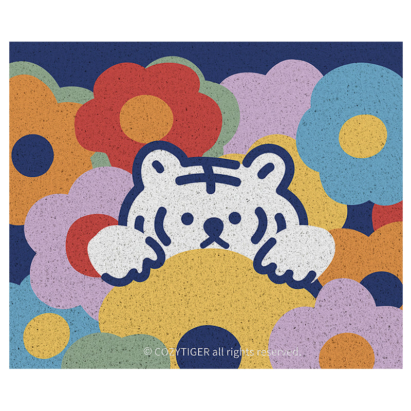 Cute Tiger and Flower PVC Entrance Door Mat