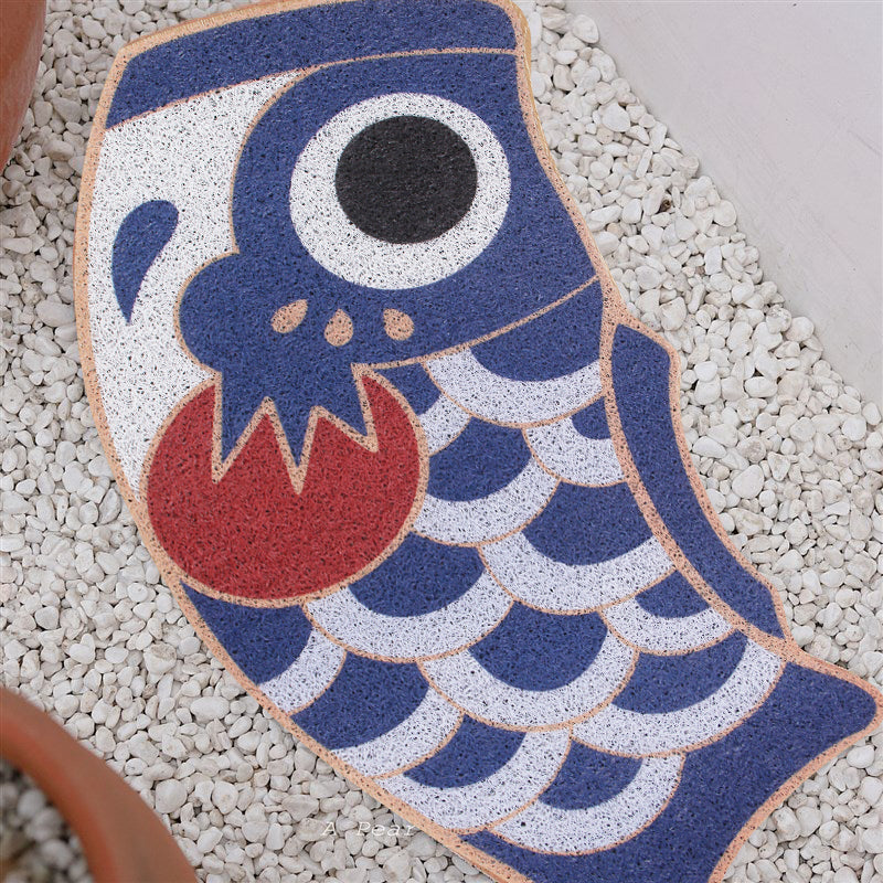 Blue Koi Fish PVC Entrance Door Mat