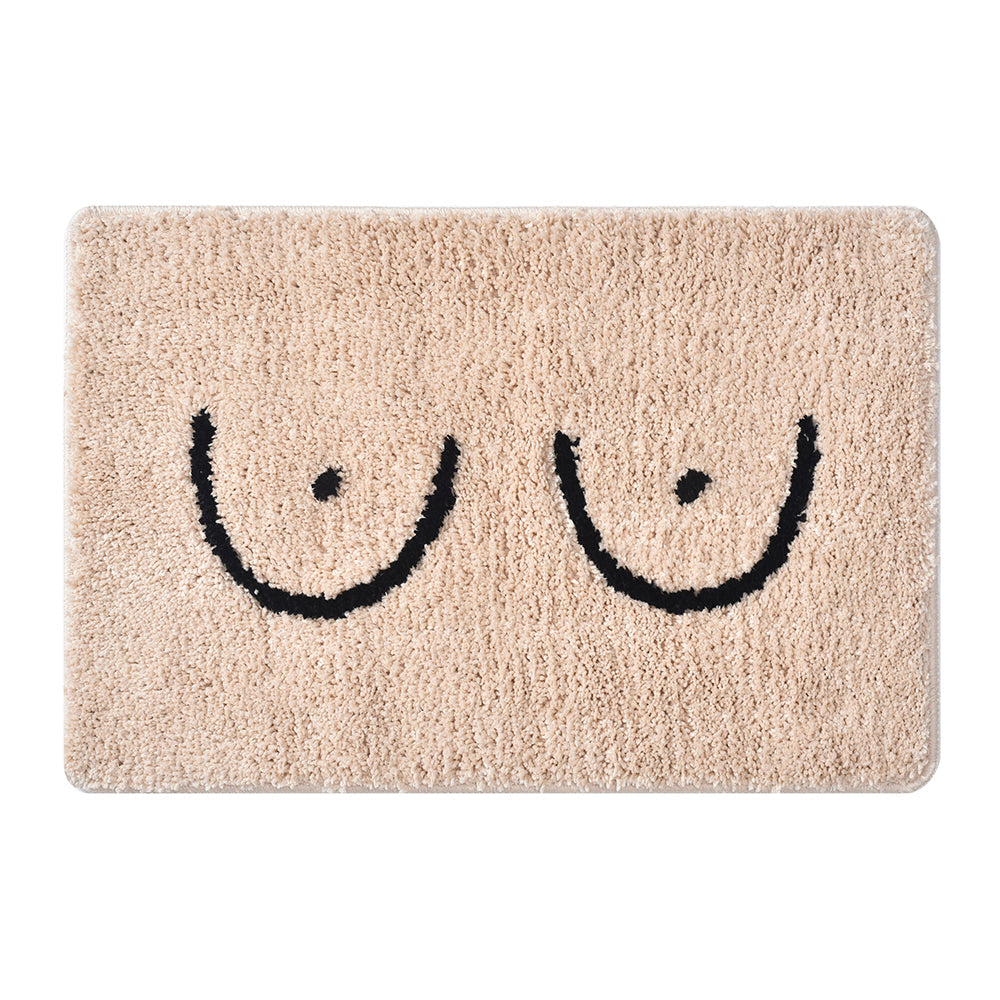 Feblilac Cute Naked Boobs Bath Mat, Multiple Sizes Floral Non Slip Bathmat