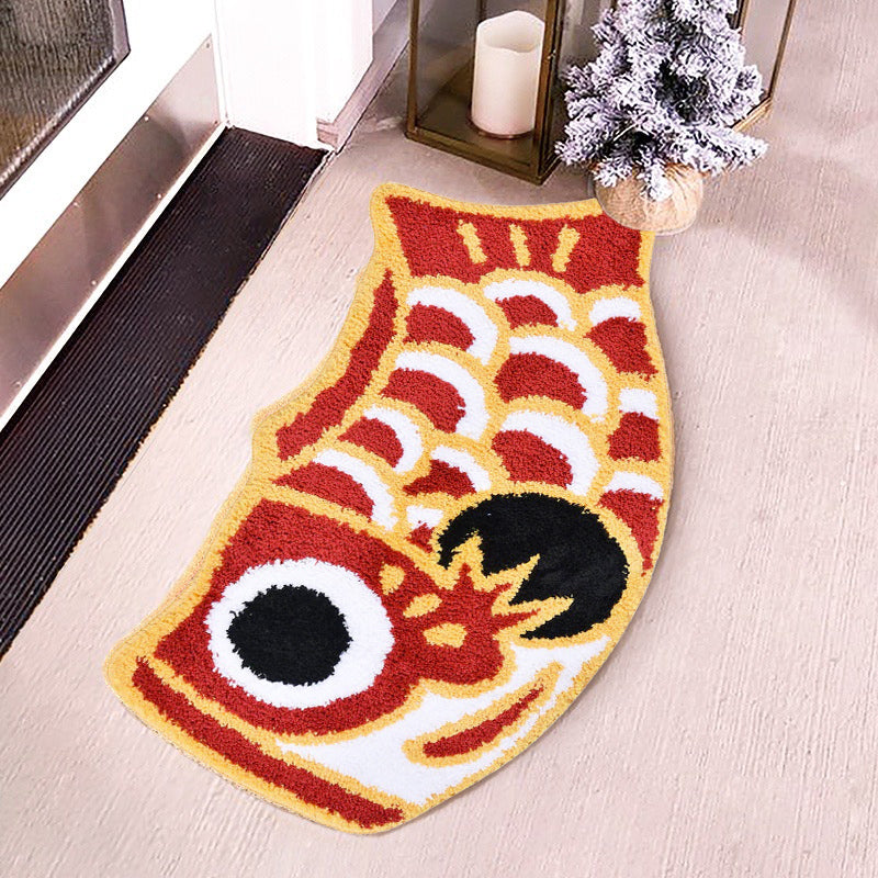Feblilac Red Koi Fish Bath Mat, 17.7"x33.4" Animal Non Slip Bathmat, Cute Bathroom Rugs, Anti Slip Toilet Mat, Soft Thick Bathroom Carpet, Art Bathroom Mats, Best Bath Rugs, Hot Shower Mat Non Slip, Toilet Rug