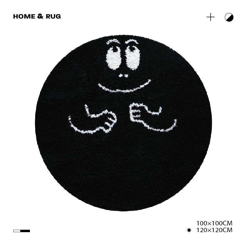 Blue Pink Black Smile Face Bedroom Mat