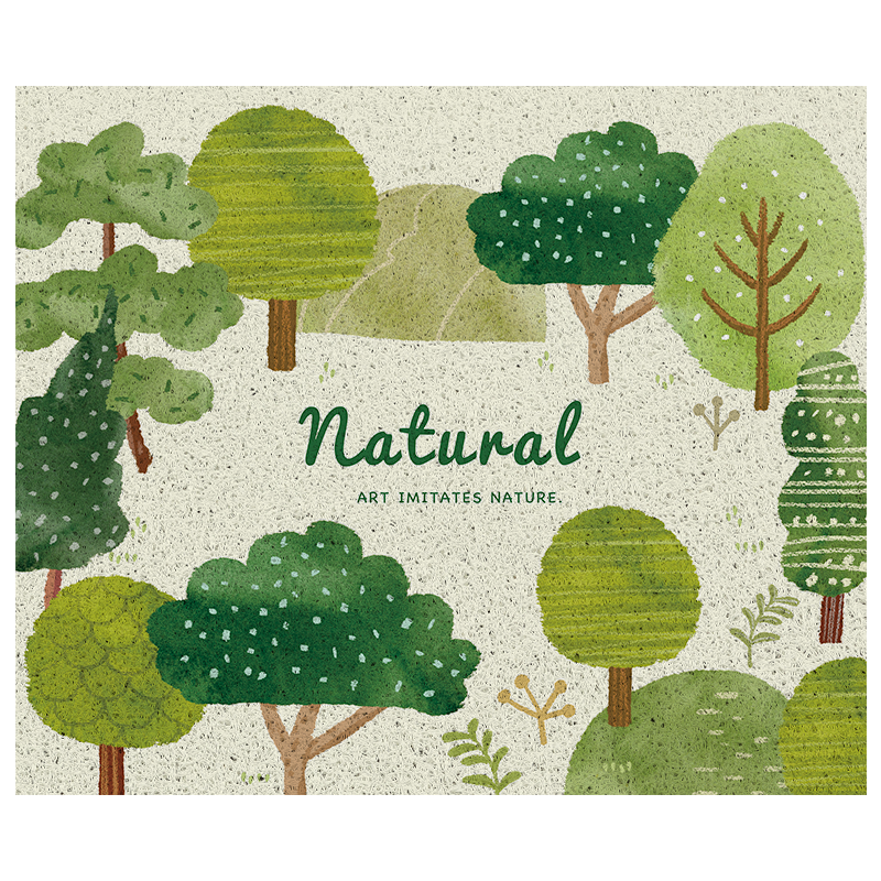 Green Natural Trees PVC Entrance Door Mat