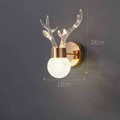 Antler Starry Crystal Wall Lamp