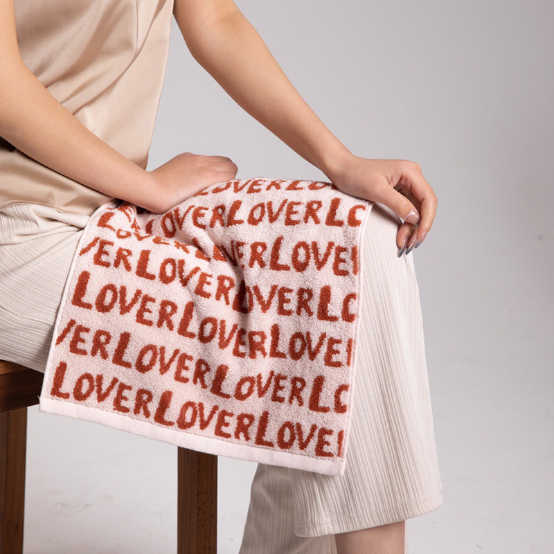 "LOVE" Print Breathable Cotton Towel
