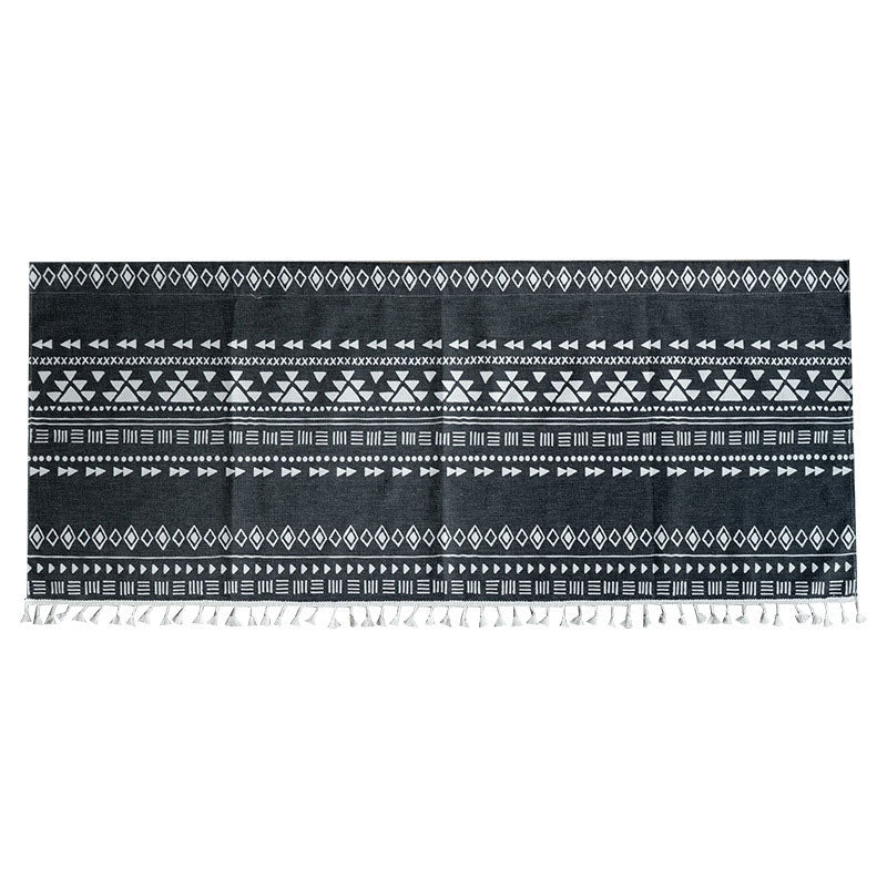 Black & White Rod Pocket Short Curtain