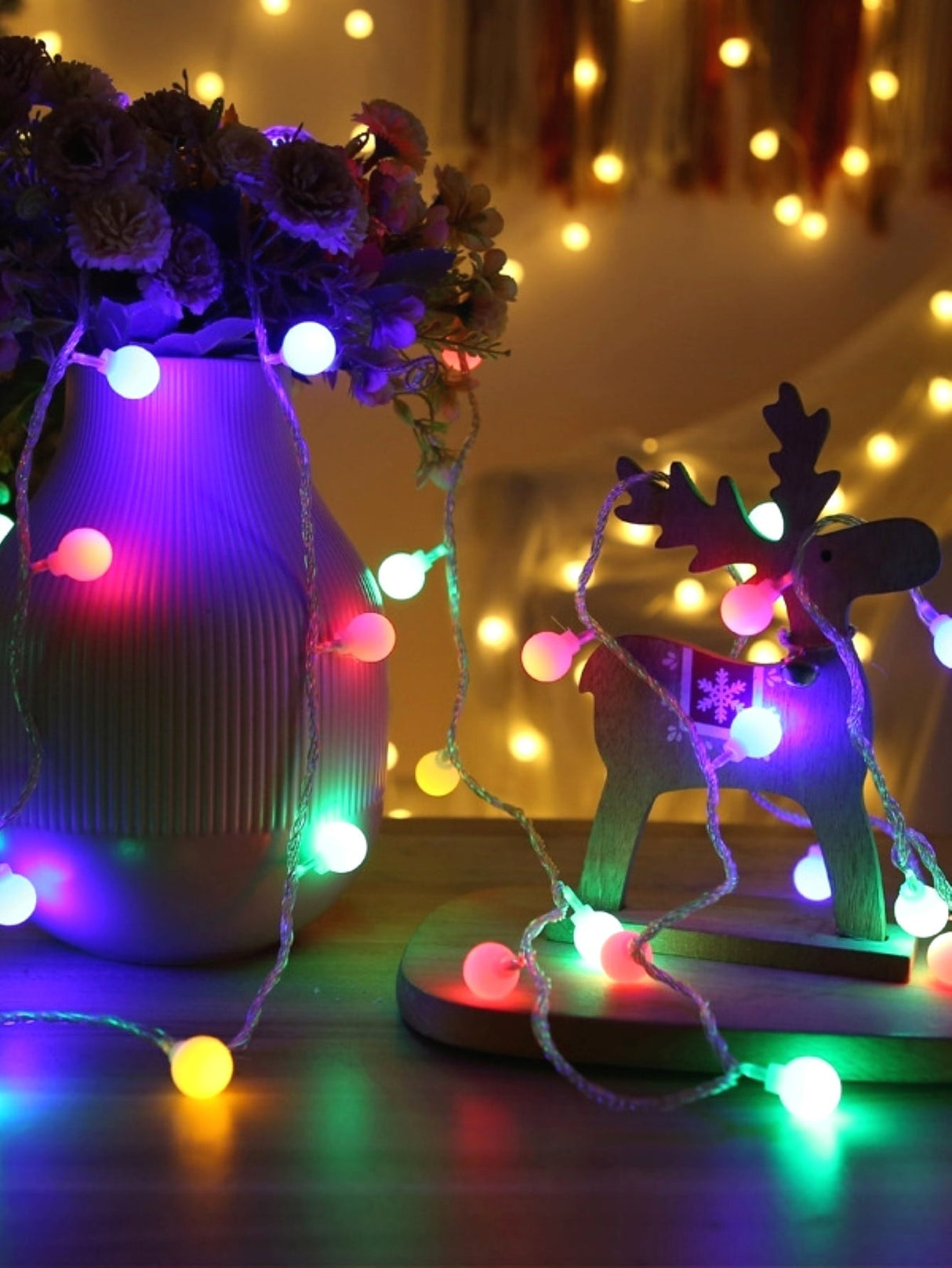 String Light with 10pcs Ball Shaped Bulb 1pc - Novelty Lighting