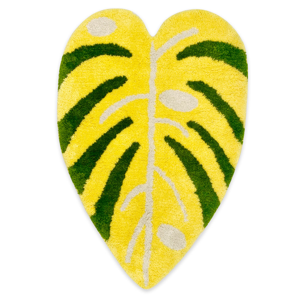Feblilac Soft Yellow and Green Leaves Bathroom Rug, 23.6"x35.4", Floral Non Slip Bathmat, Green Plants Bathroom Rugs, Light Green Anti Slip Toilet Mat, Soft Thick Bathroom Carpet, Art Bathroom Mats, Best Bath Rugs, Hot Shower Mat Non Slip, Toilet Rug