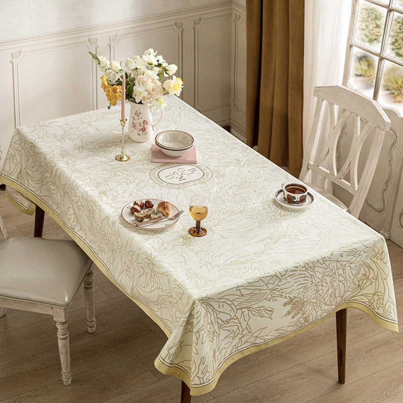 Grippe American simple tablecloth light luxury high-end cream style table cloth art tabletop protection pad round table tablecloth Silky feel, durable