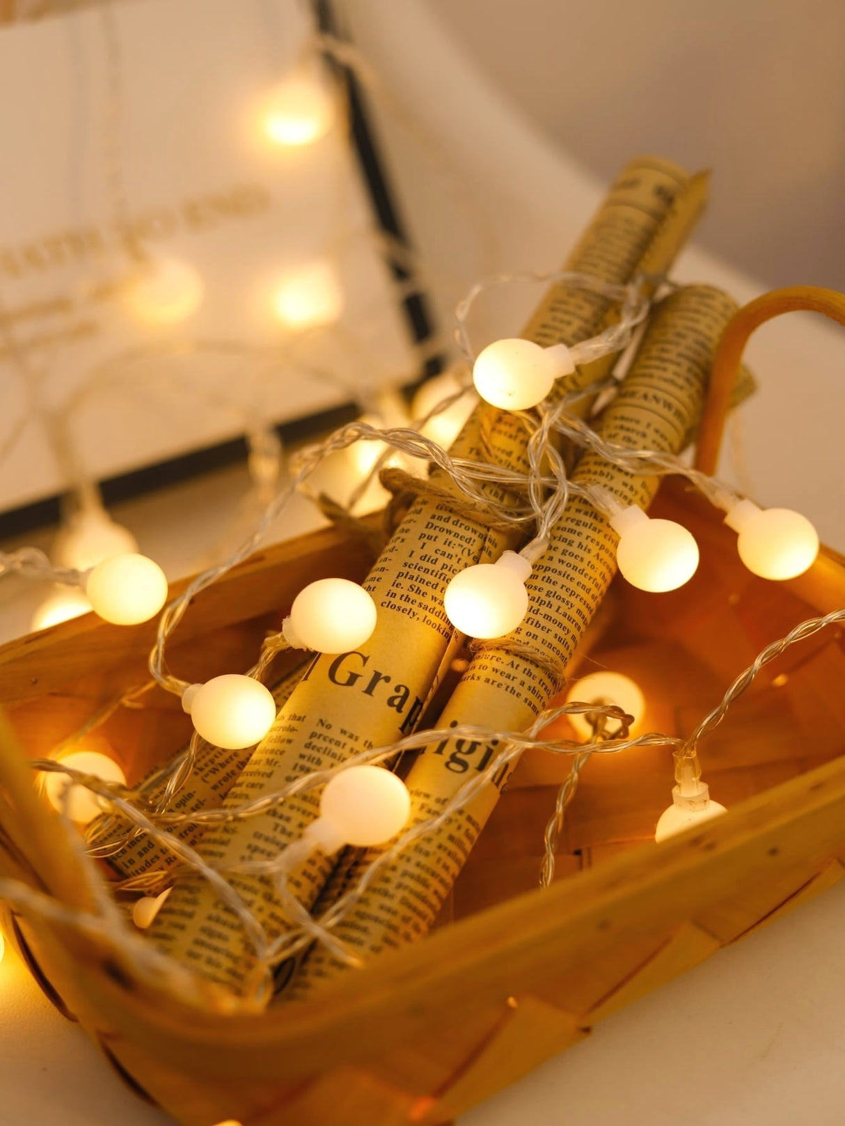 String Light with 10pcs Ball Shaped Bulb 1pc - Novelty Lighting