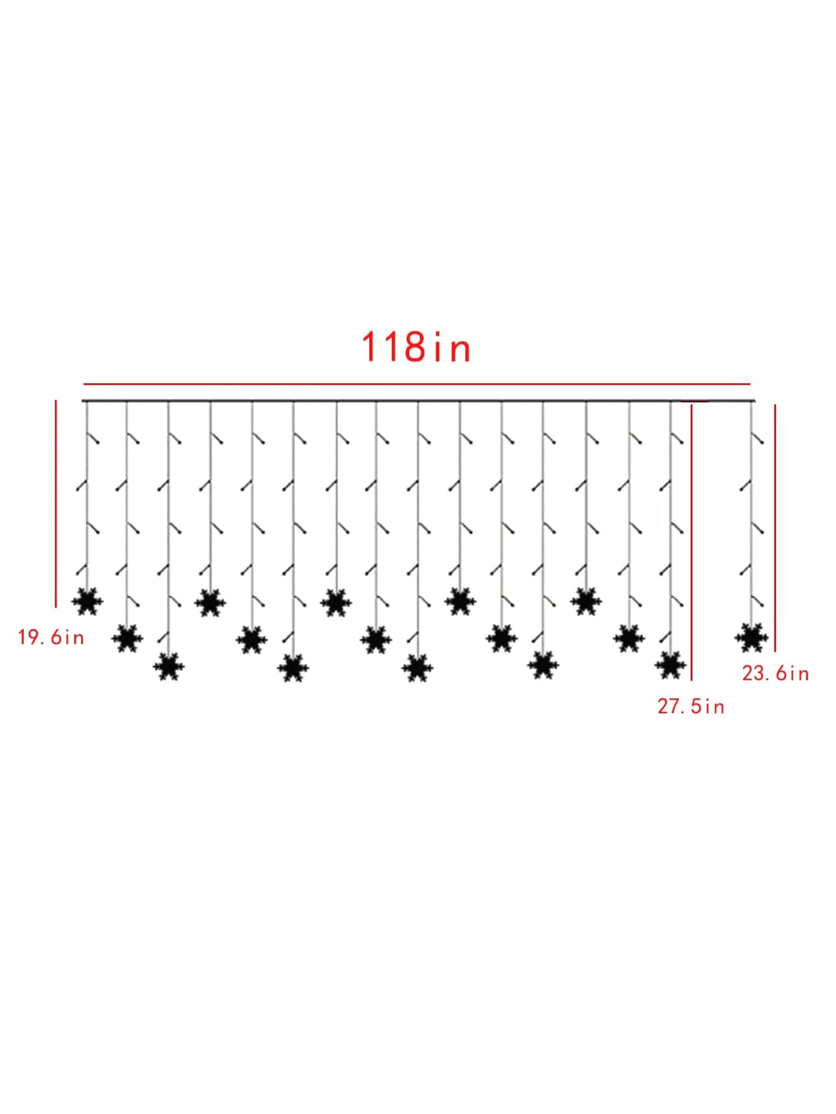 Christmas Snowflake Curtain String Light 2pcs - Lighting & Lamp
