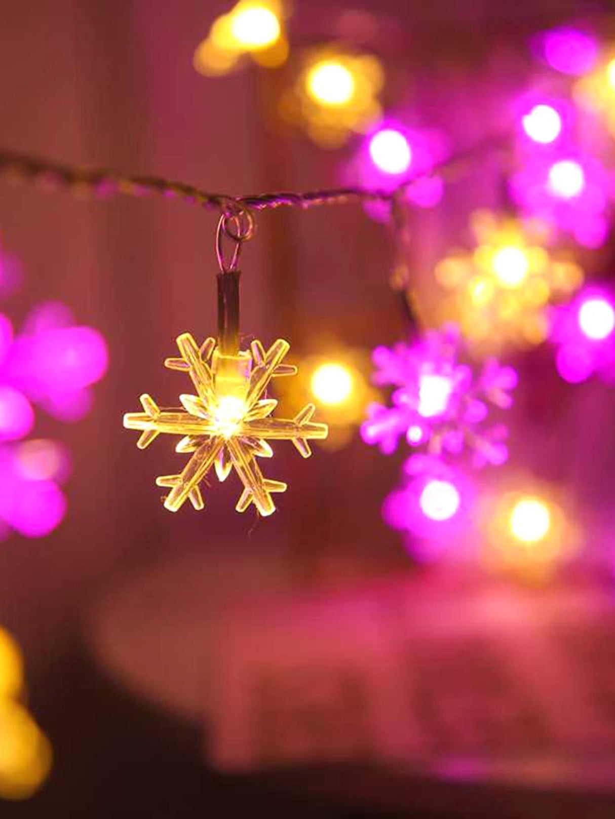 Christmas String Light with 40pcs Snowflake Bulb 1pc - Lighting & Lamp