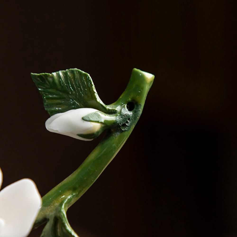 Ceramic Incense Burner, Camellia Incense Holder, Art Flower Design, Aromatherapy, Yoga Incense Burner, Incense seat