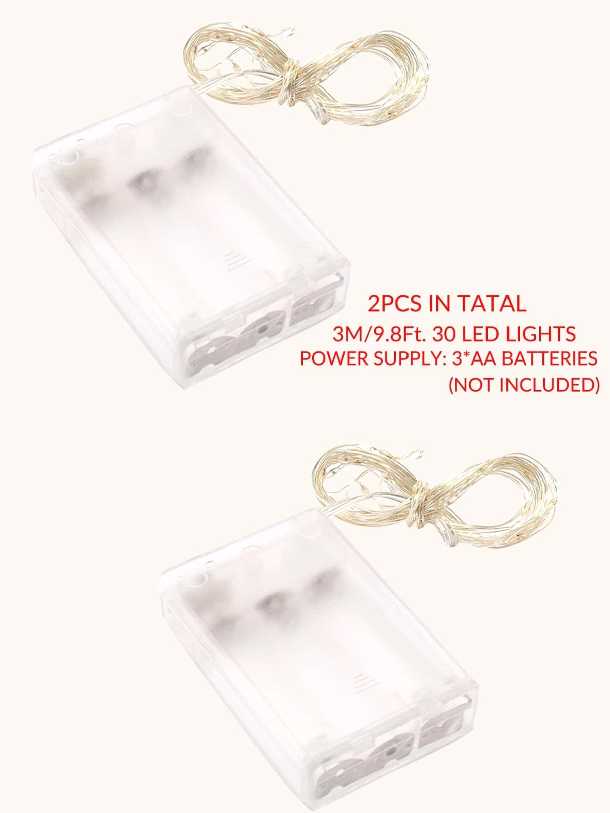 Copper String Light with 30pcs Bulb 2pcs - Novelty Lighting