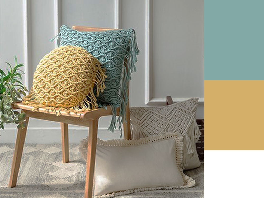 Macrame Tassels Pillow Cover, Handmade Pillowcase