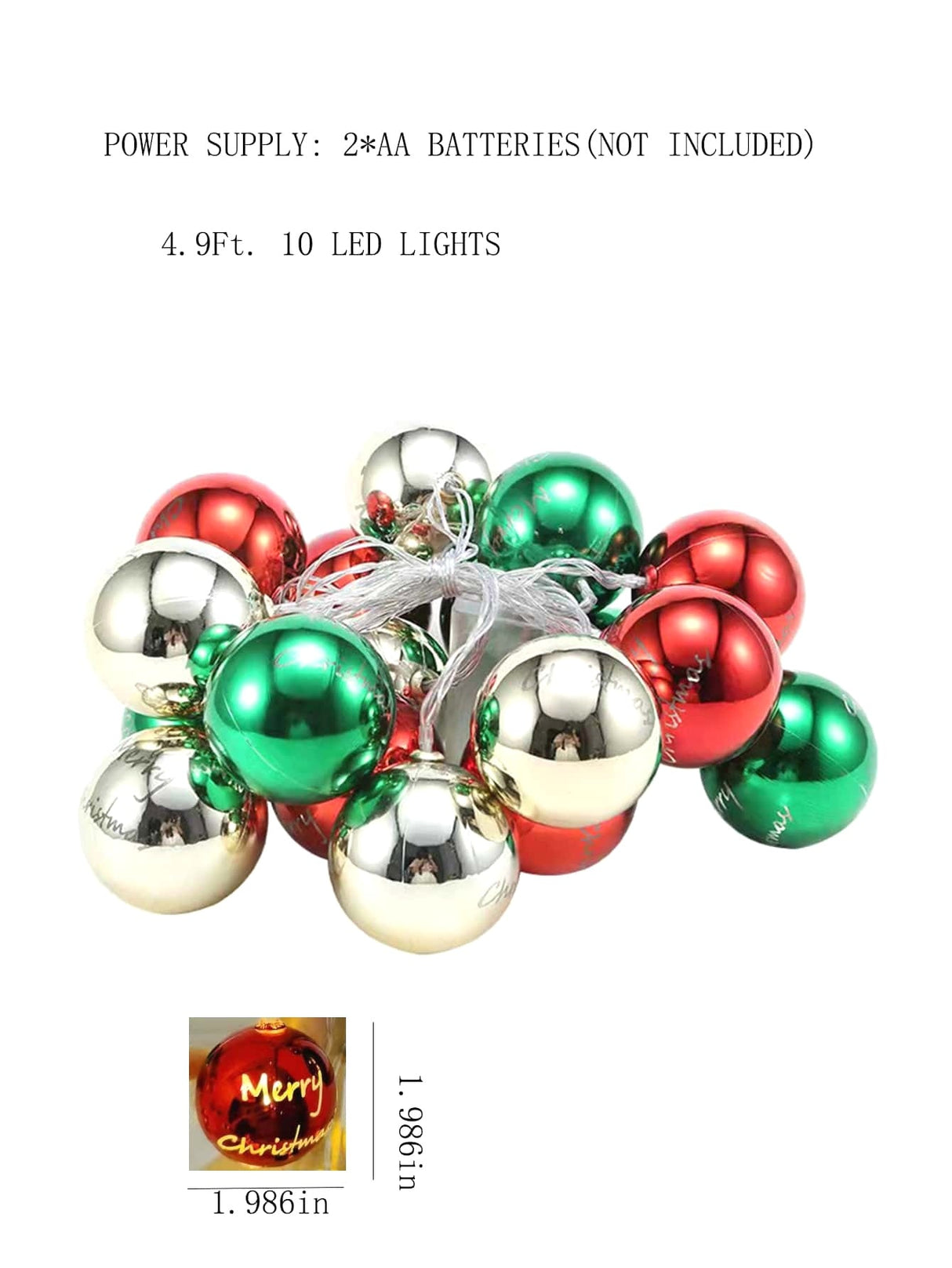 Christmas String Light with 10pcs Light Ball 1pc - Lighting & Lamp
