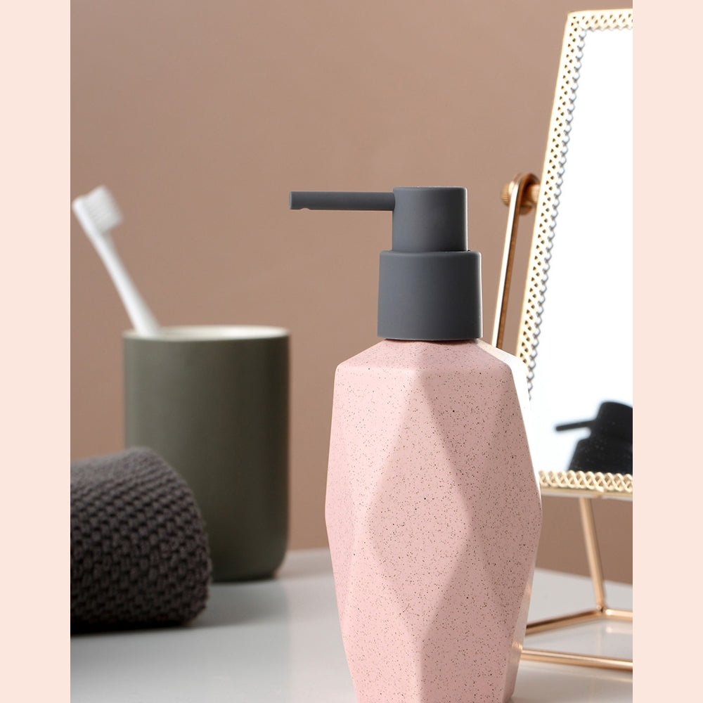 Ceramic Soap Dispenser, Liquid Bathroom Bottle, Simple Design, Refillable Reusable Lotion Pump for Bathroom Kitchen